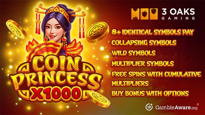 3-oaks-gaming-launches-asian-themed-coin-princess-x1000-featuring-four-figure-win-multiplier-|-yogonet-international
