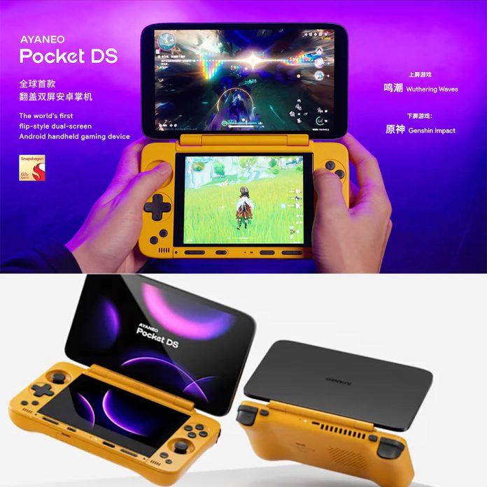 ayaneo-pocket-ds,-the-first-flip-style,-dual-screen-android-gaming-handheld,-starts-at-$400
